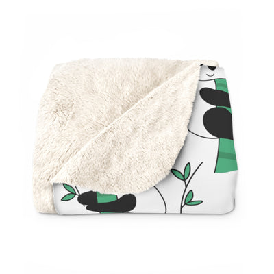 Cute Panda Sherpa Fleece Blanket, Cozy Gift for Kids