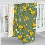 Cozy Giraffe Sherpa Fleece Blanket Nursery Kids Gift