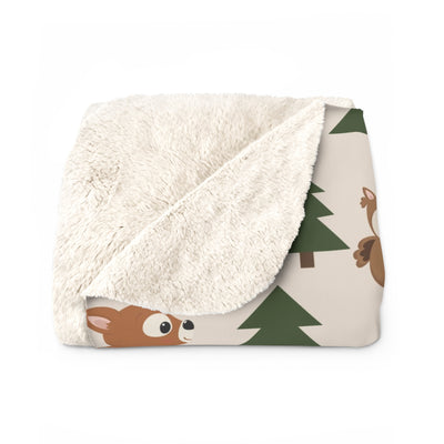 Cozy Forest Friends Sherpa Fleece Blanket