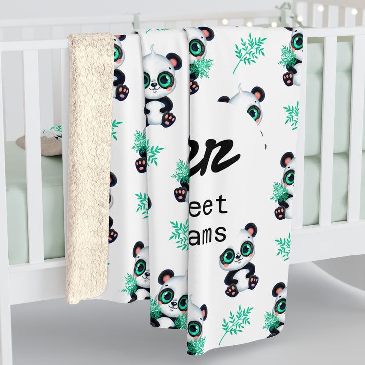 Panda Cozy Sherpa Fleece Blanket, Baby Gift Nursery