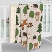 Cozy Forest Friends Sherpa Fleece Blanket