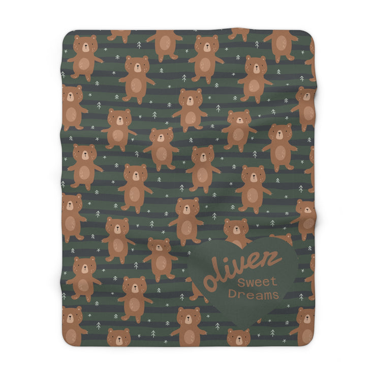 Cozy Bear Sherpa Fleece Blanket, Perfect for  Gift Friends