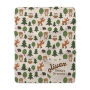Cozy Forest Friends Sherpa Fleece Blanket