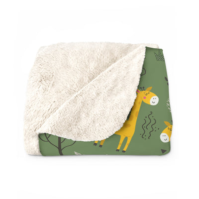 Cozy Giraffe Sherpa Fleece Blanket Nursery Kids Gift