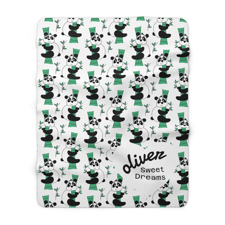 Cute Panda Sherpa Fleece Blanket, Cozy Gift for Kids