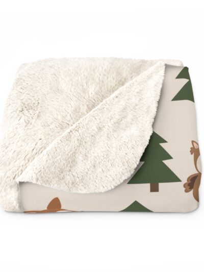 Personalization Cozy Forest Friends Sherpa Fleece Blanket