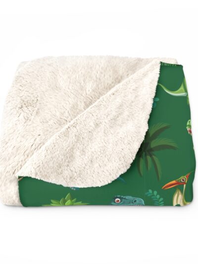 Personalization Dinosaur Sherpa Fleece Blanket, Perfect for Kids