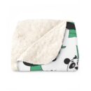 Personalization Cute Panda Sherpa Fleece Blanket, Cozy Gift for Kids