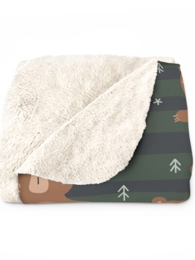 Personalization Cozy Bear Sherpa Fleece Blanket, Perfect for  Gift Friends