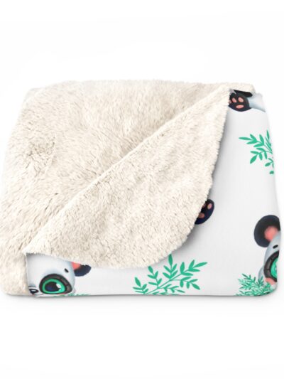 Personalization Panda Cozy Sherpa Fleece Blanket, Baby Gift Nursery